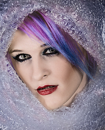 -Portrait Photography - Head shot showing beautiful purple hair